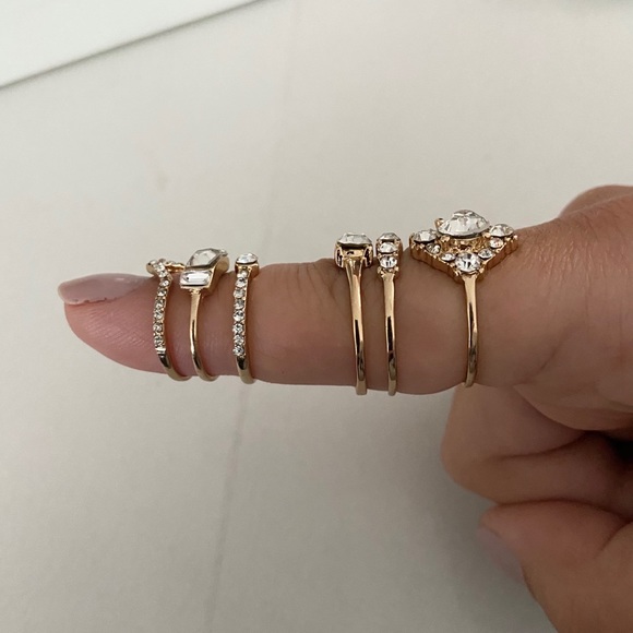 Costume jewelry - 6 ring multipack in gold color - Picture 2 of 3